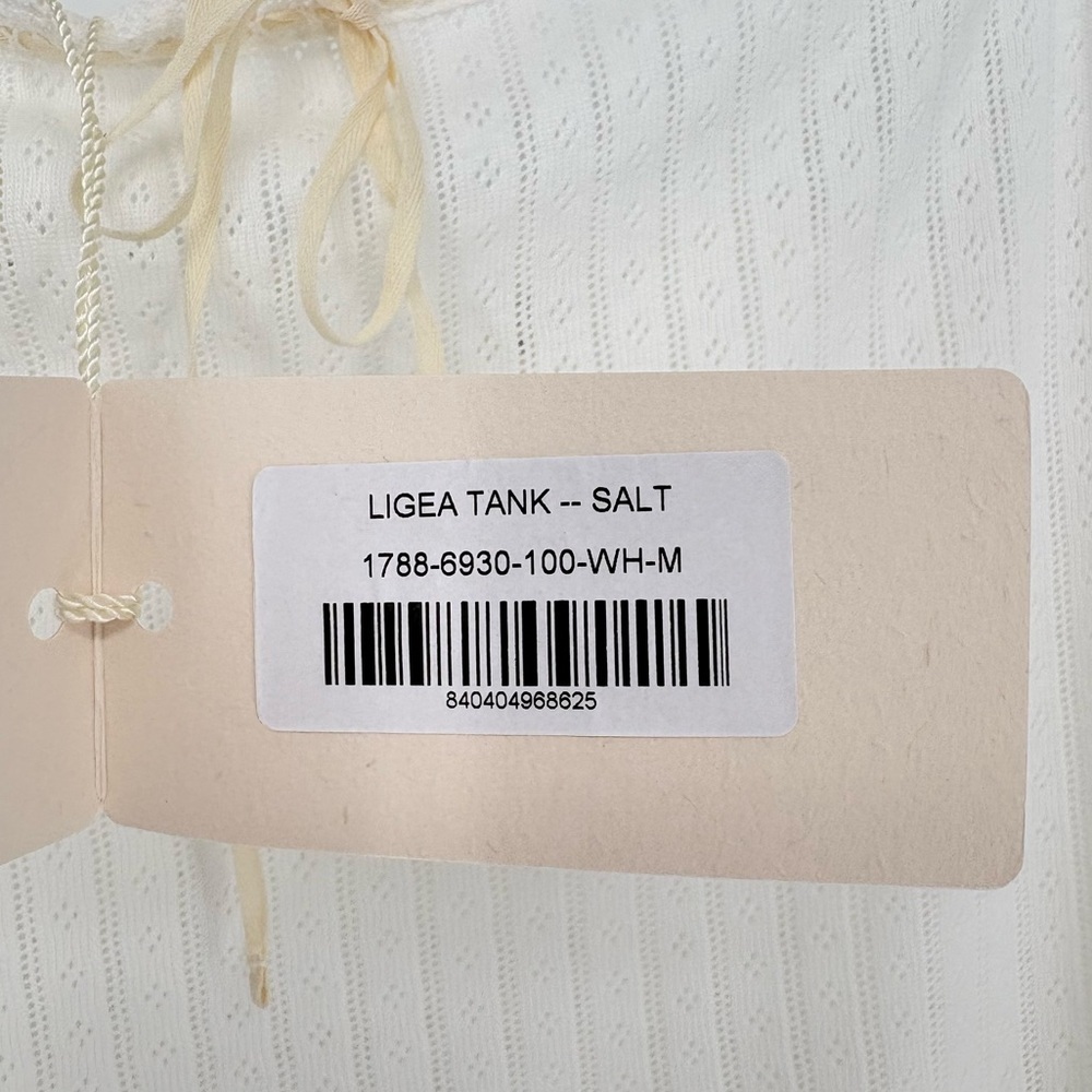 DÔEN Ligea Pointelle Organic Cotton Cami Medium Salt Romantic Cottagecore New - Picture 4 of 13